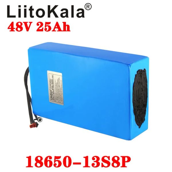 Liitokala 48V 25AH 48V Аккумулятор 18650 13S8P Лития аккумулятор 1000 Вт Электрический велосипед