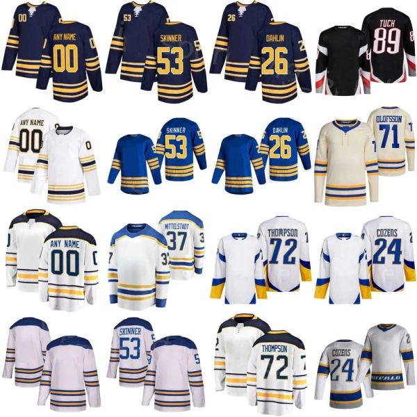 Özel Erkekler Kadın Gençlik Hokey Jersey Buffalo''Sabres'''rasmus Dahlin Casey Mittelstadt Dylan Cozens Jeff Skinner Tage Thompson Henri Jokiharju Jor Dan Greenway Alex