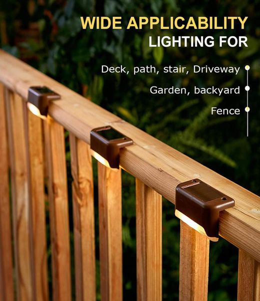 Lampada da recinzione solare per scale in plastica Luce da balcone Luce a LED Illuminazione impermeabile Decorazione per feste in giardino Lights2095518