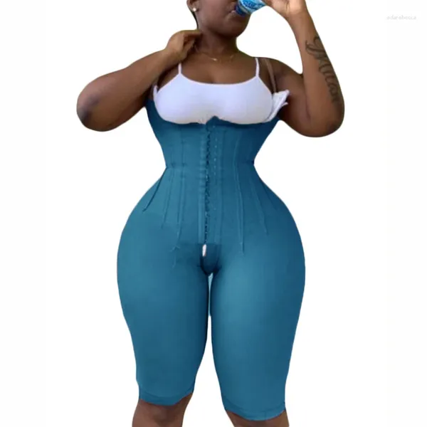 Shaper da donna Corsetto da donna Busto libero Lunghezza al ginocchio Indumento di compressione con spalline sottili Gancio per gli occhi Body da donna C