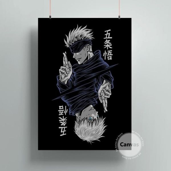 Gemälde Leinwand Anime Gojo Satoru Jujutsu Kaisen Bilder Home Manga Dekoration Poster HD Drucke Wandkunst Modulares Wohnzimmer234t