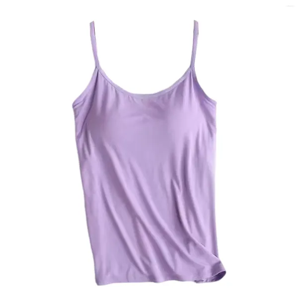 Camisoles Tanks Damen-Camisole-Oberteile mit integriertem BH, einfarbig, modisch, nahtlos, Tank-Top für Frauen, formell, täglich, Party, Ball