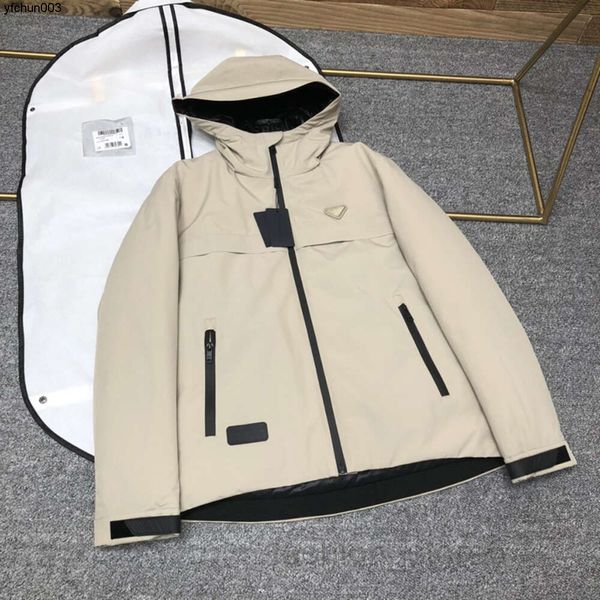 Mens engrossado jaqueta designer marca inverno com capuz parka preto ao ar livre feminino quente superior cc