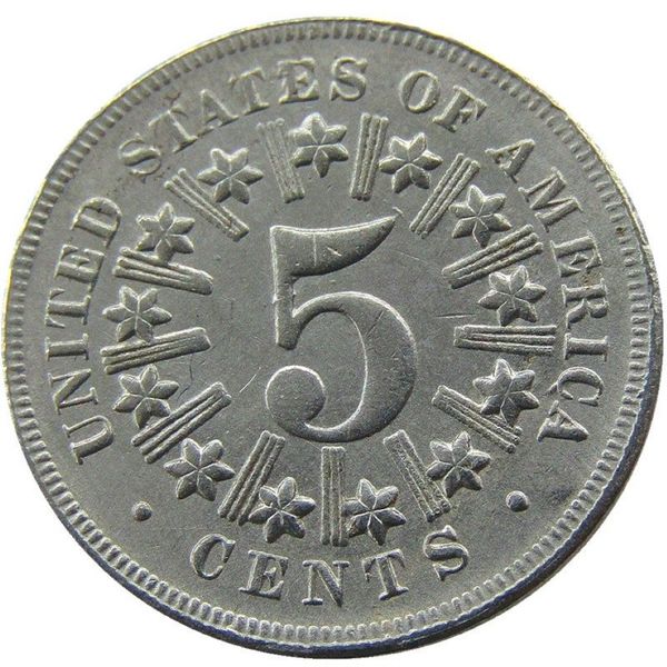 Escudo americano 1866 com raios cinco centavos ccraft, moedas de níquel, promoção, fábrica, acessórios para casa, 263v