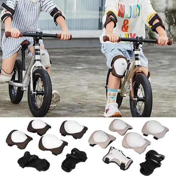 6pcs/Set Youth Knie Pads Elbow Pads Handgelenksschützer Schutzausrüstung für Multi Sports Anfänger Skateboarding Skating Cycling 240227