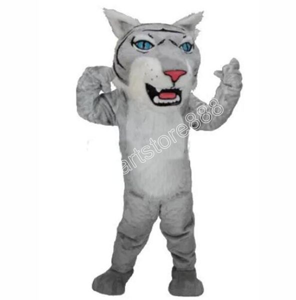2024 New Adult Grey Wildcat Costume della mascotte Festa di compleanno a tema anime Costume in maschera Costume di Halloween Abiti per personaggi