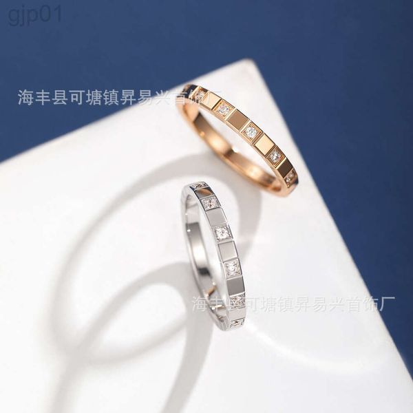 Desginer Chopard Jewelry v Anello in oro Chopin con blocco di ghiaccio e diamante Cnc Xiao Family, mezzo diamante con diamante singolo, anello in oro rosa, anello di coda, anello per coppia