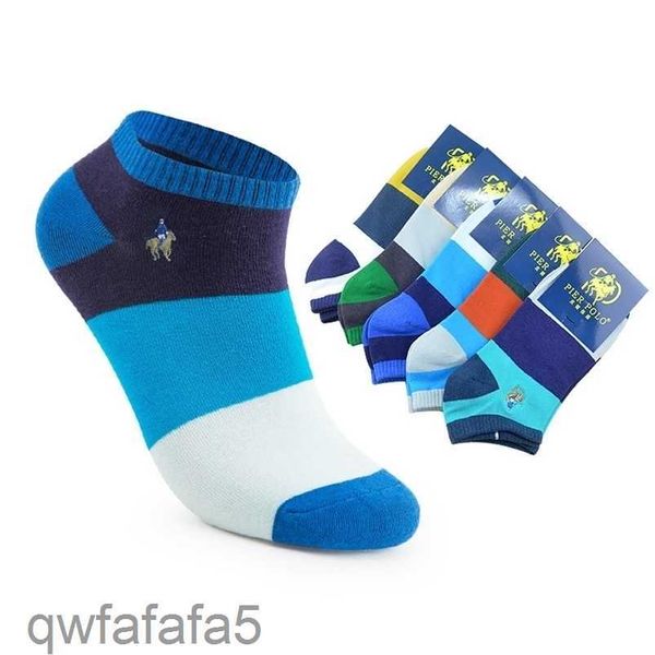 Herrensocken Pier Polo Frühling Sommer Business Männer Baumwolle Atmungsaktiv Stickerei Mehrfarbig Marke Mann Geschenk Großhandel 5 Pairslot 220923 NAUL