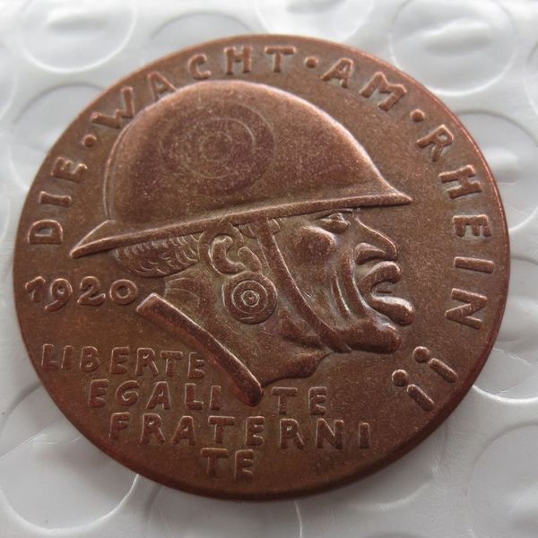 Памятная монета Германии 1920 года. Медаль черного позора. 100% медь. Редкая копия. Coin274E.