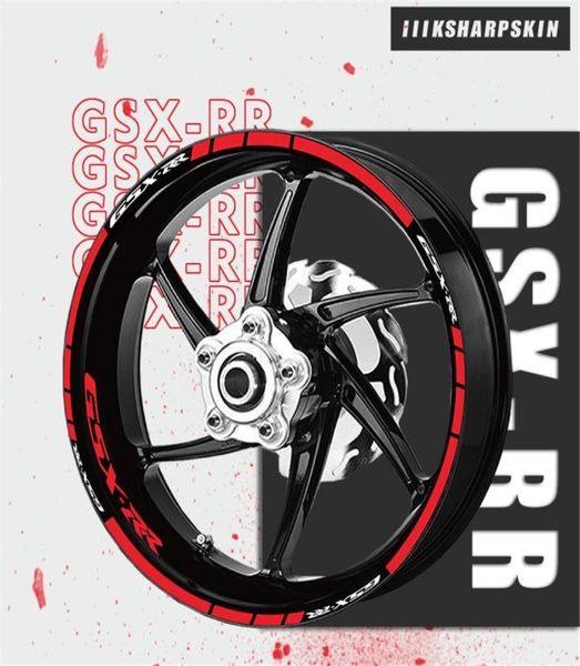 Cerchione per moto adesivi di avvertimento notturno adesivi per strisce di personalità decalcomanie per ruote interne kit pellicola di protezione per SUZUKI GSXRR GSXRR GSX RR9234179