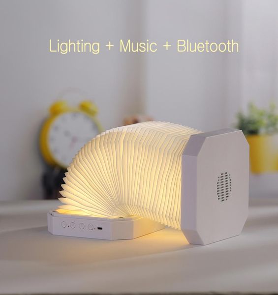 LED-Nachtlicht, wiederaufladbare USB-Faltlampe, kreativ, integrierter Bluetooth-Lautsprecher, Musik hören, Mikrofon, Bass, Subwoofer, Lou2716183