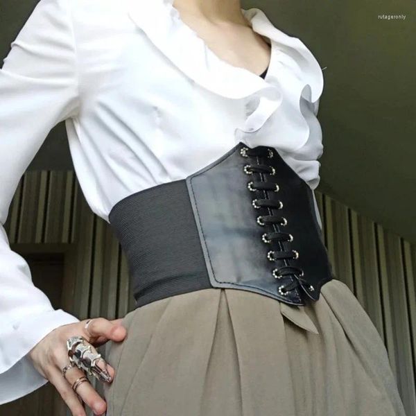 Этническая одежда, эластичный корсет с высокой талией, широкий кожаный тонкий пояс для тела для женщин, эластичный пояс с поясом Cinto Sobretudo Femme