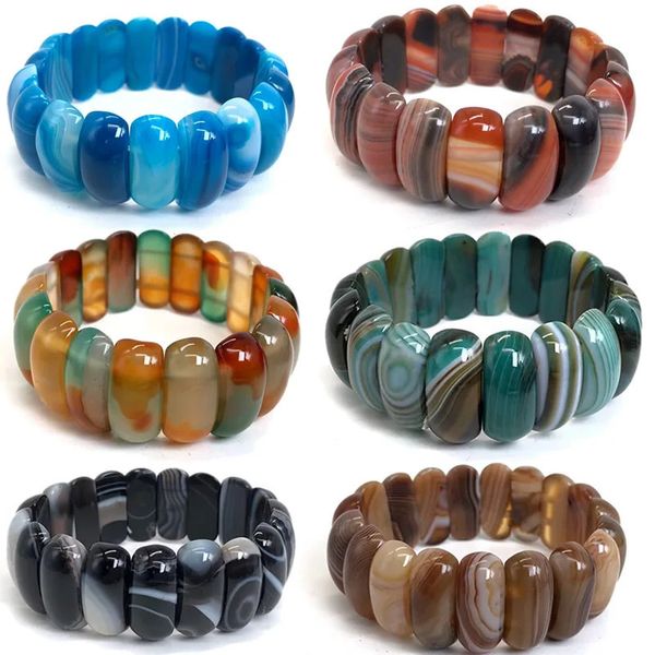 natürliche botswana achate/Rot Blau Sardonyx stein perlen armband natürliche edelstein stein armreif edlen schmuck frau für geschenk großhandel 240226