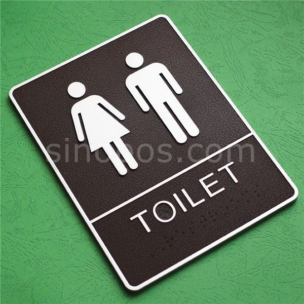 Yapışkan banyo plastik tabela braille kabartmalı 8 tuvalet kapı büyük tabela tuvalet duvar panelleri tuvalet wc oda plat225h