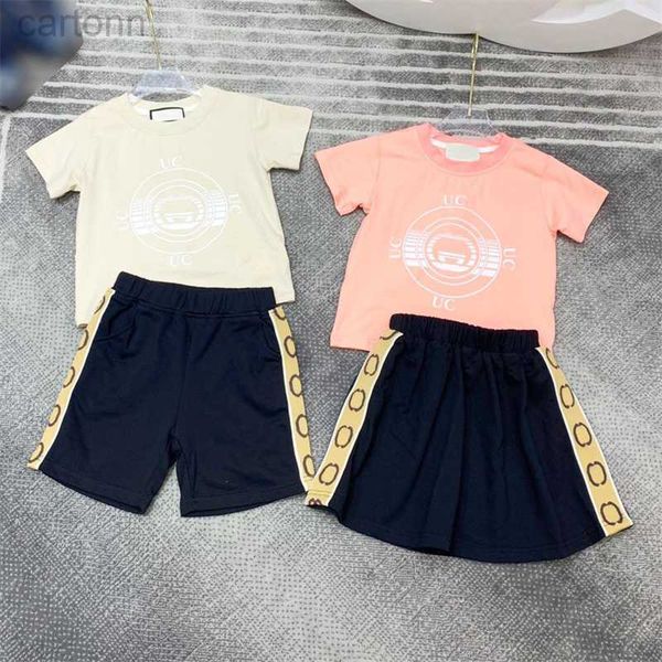 Sets Luxus Kleidung Kinder Kleidung Designer Mädchen Kurzes Kleid Anzug Mode Marke T-shirt Kleidung Set Baumwolle Sommer Sets ldd240311