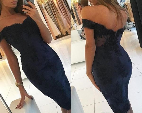 2019 Sexy Marineblaues Cocktailkleid im arabischen Dubai-Stil, knielang, formelle Clubkleidung, Heimkehr, Abschlussball, Partykleid, Übergröße, individuell, Mad4398204