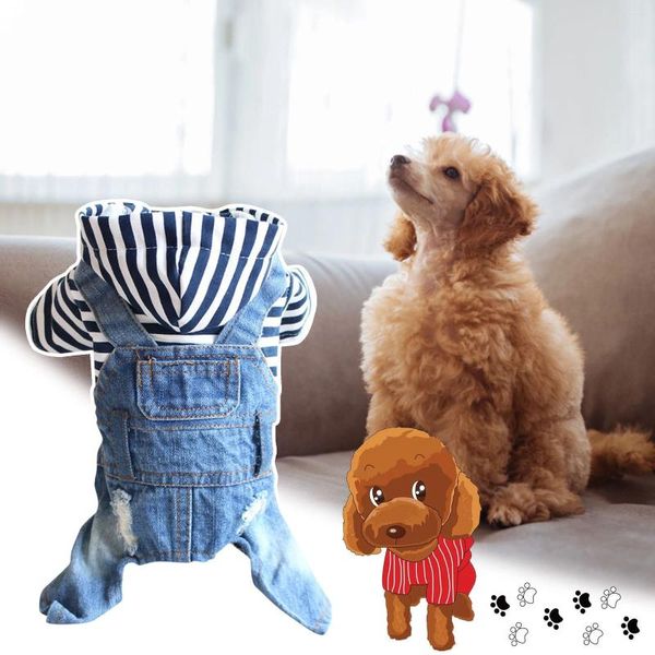 Vestuário para cães Denim Colete Jaqueta T-shirt Bonito Roupas de Filhote de Cachorro Confortável Roupas Frescas para Cães Pequenos Macacões Macacões Moda