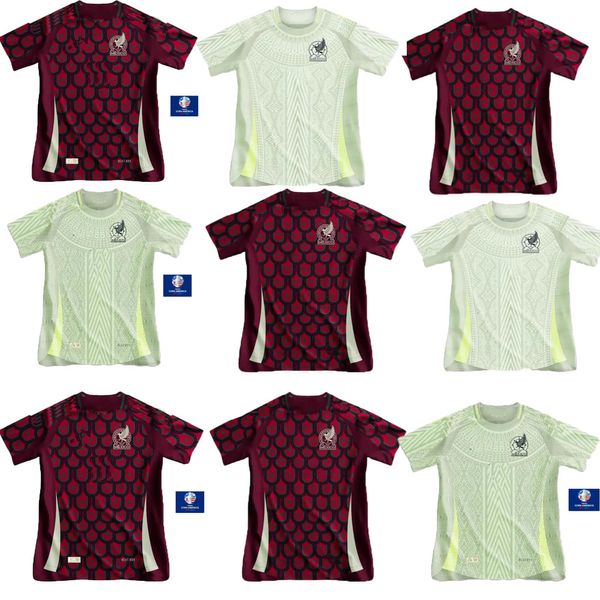 México 2024 Copa América RAUL CHICHARITO Camisas de futebol 2023 LOZANO DOS SANTOS 24 25 H.LOZANO Camisas de futebol masculinas Uniformes Versão para fãs