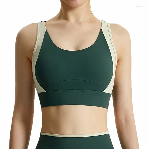 Roupa de yoga feminina respirável esportes sutiã absorvente de suor acolchoamento ginásio push up correndo fitness topos sem costura roupa interior