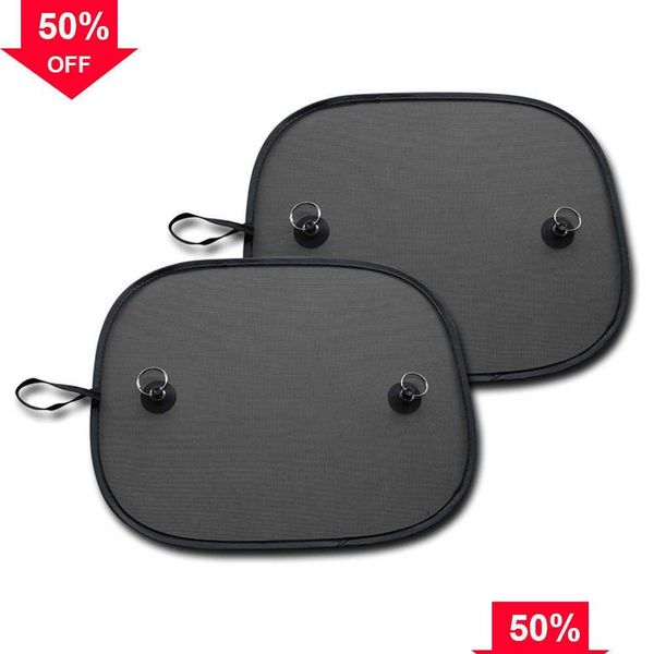 Outros acessórios interiores Novo 2pcs carro sol sombra proteção UV cortina janela pára-sol malha lateral er viseira para tronco rv viagem fornecimento dhpiz