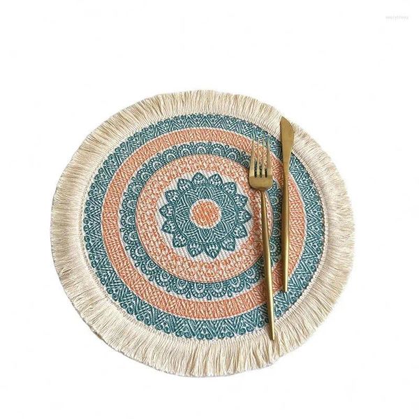 Travesseiro 2024 Bohemian Tecido Algodão Place Mat Nordic Tecido Tassel Heat Isolation Pad Decor Placemat