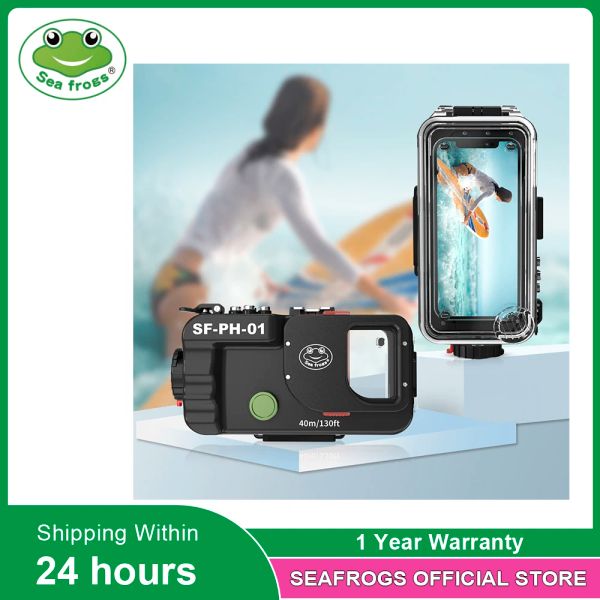 Parti Seafrogs Custodia universale per telefono cellulare Bluetooth Custodia subacquea 40 m Fotografia per Iphone Huawei Samsung Xiaomi Smartphone