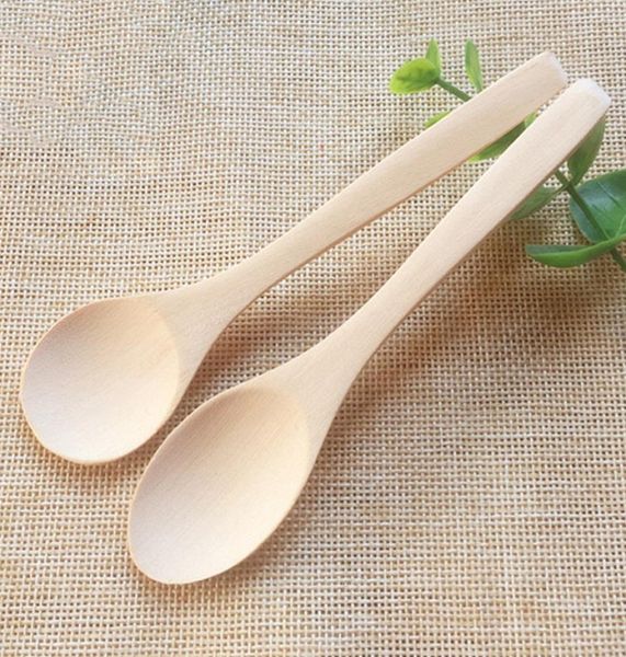 Cucchiaio di legno piccolo Coltello per marmellata ecologico Cucchiaio di miele Cucchiaio da tavola per bambini Cucchiai da zuppa in legno Mangiare Mescolando Cucchiai per mescolare BH329055273