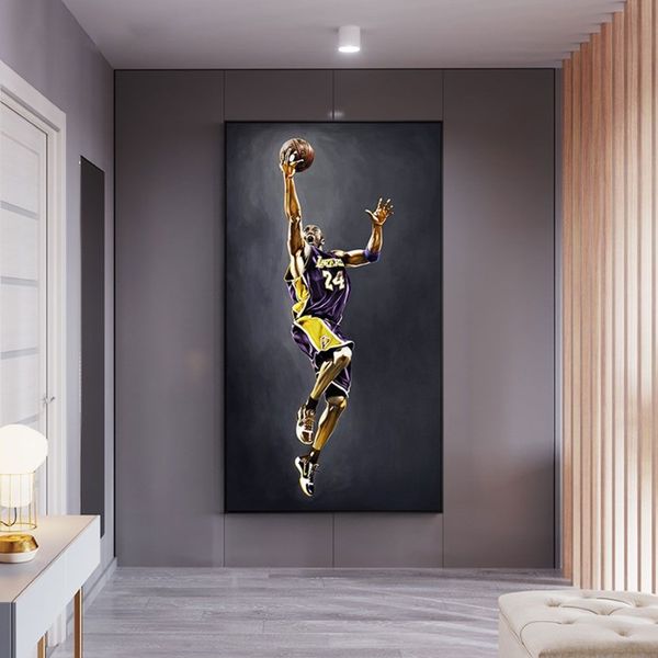 Figura moderna Sport All Star Giocatore Pittura Stella di basket Poster Stampa su tela Immagini di arte della parete per la decorazione della parete di casa226R