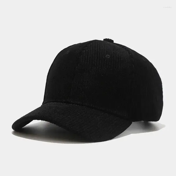 Cappellini con sfera Ldslyjr 2024 Autunno e inverno Velluto a coste Tinta unita Casquette Berretto da baseball Cappelli di snapback regolabili per uomo Donna 33