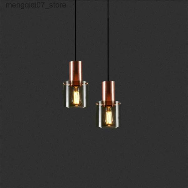 Lâmpadas Shades Modern Vidro Pingente Lâmpada LED Pendurado Luminária Sala de Jantar Quarto Bar Decoração Minimalista Iluminação Nordic Luminaria L240311