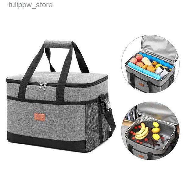 Bento Boxes 35L Большая емкость Ткань Оксфорд Изолированная сумка-холодильник Открытый пикник Ланч-бокс Путешествия Сумки-холодильники L240311