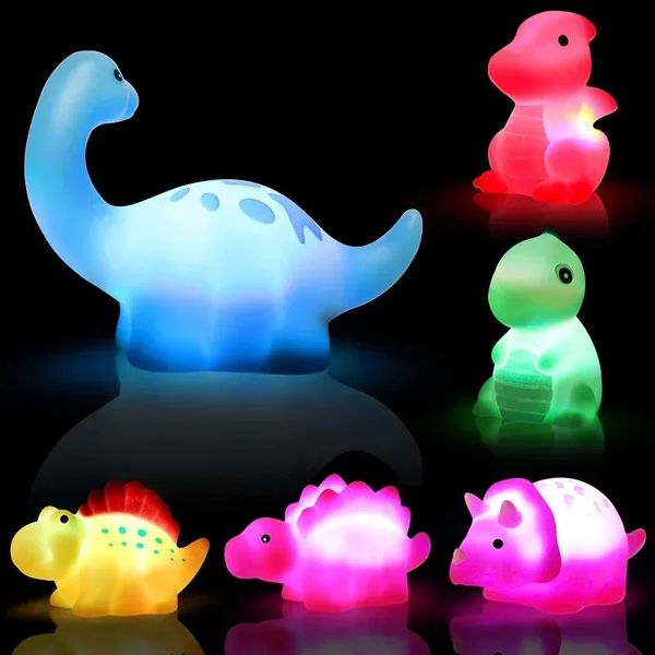 Динозавр, эмаль, мультяшное животное, детский светящийся плавающий набор игрушек для ванны, набор игрушек для мальчиков и девочек, 6-месячных детей, дошкольная ванна, игрушка для ванной комнаты 240228