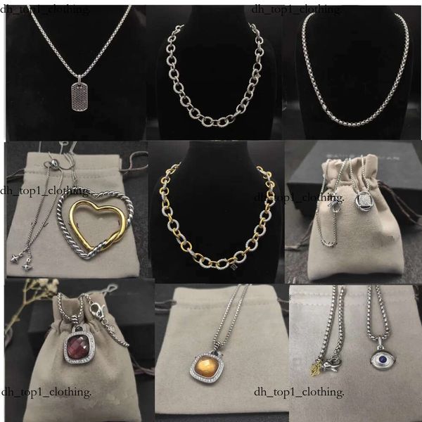 Dy Kalp Kolye Tasarımcısı 925 STERLING Gümüş Kolye Kadınlarda Popüler Avrupa Amerika Çiftleri Çiftler Madison Zinciri Altın Dy Kolye David Jewelry 744