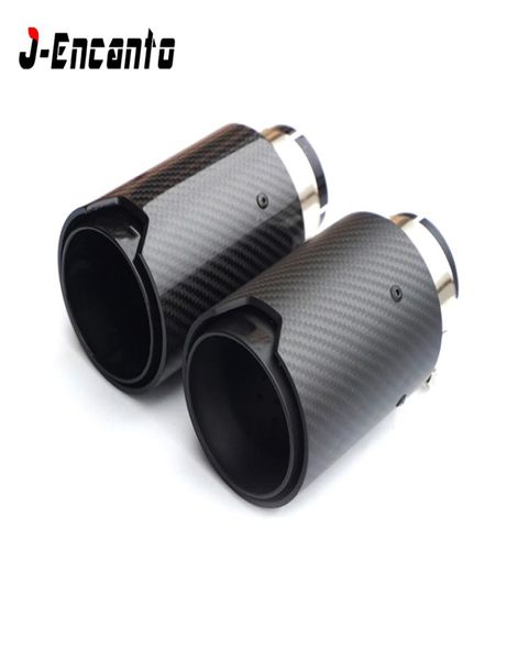 1pc universal corrida silenciador m logotipo dicas de escape fibra carbono m desempenho tubo escape para e90 entrada 60mm/63mm9490923