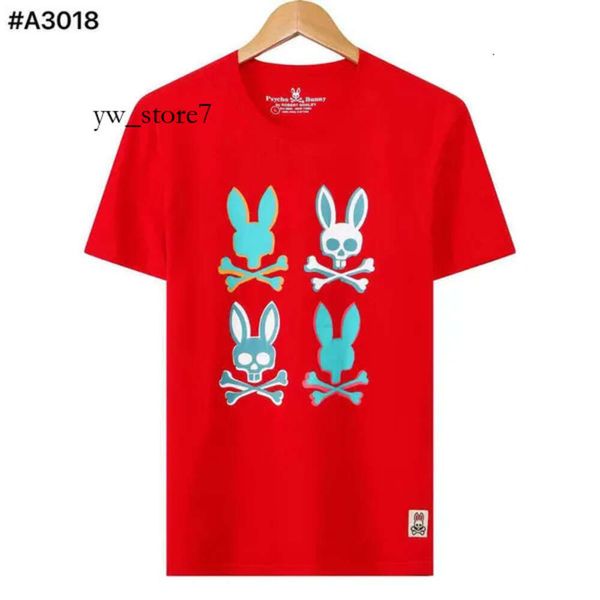 Physcho Bunny Mens Camisetas Psychological Bunny Chemise Psyco Bunny Shirt Homens Designer Crânio Coelho Alta Qualidade Mangas Curtas Crazy Psychological Bunny 1135