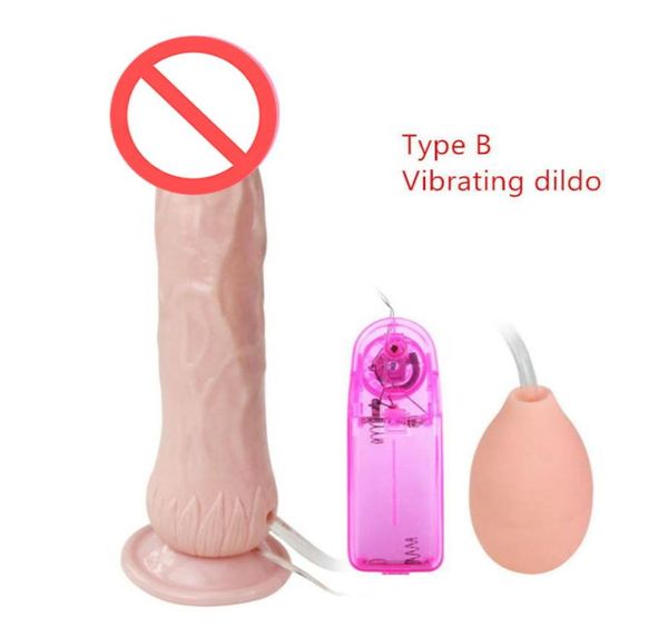 Baile 40185 mm großer vibrierender Ejakulationsdildo mit Saugnapf, Spritzdildos, Penis-Ejakulations-Sexspielzeug für Frau3639576
