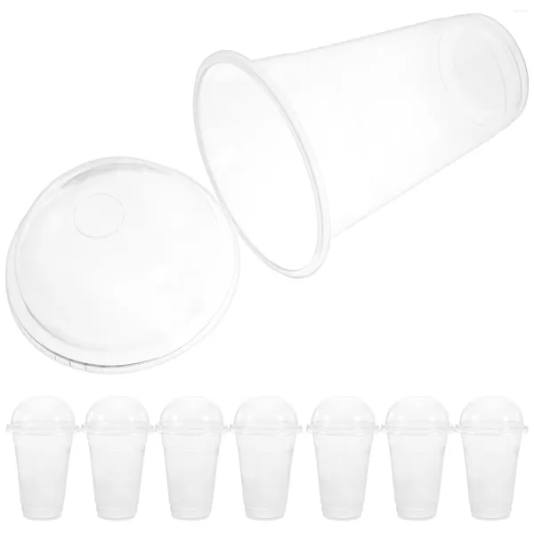 Copos descartáveis palhas 50 conjuntos de bebidas copo de café gelo vidro portátil prateleiras de armazenamento pp para gelado