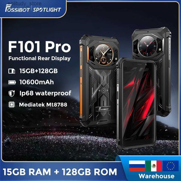 Mobiltelefone Fossibot F101Pro Robustes Smartphone 15 GB + 128 GB Android 13 IP68 Wasserdichtes Telefon 10600 mAh NFC Global Edition Q240312