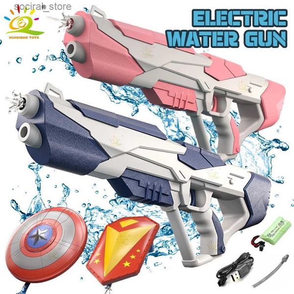 Gun Toys Space Electric Water Gun Launch Shield Held Captain Water Fight Sommer Strand Outdoor Fantasy Shooting Game Spielzeug für Kinder Geschenk L240311