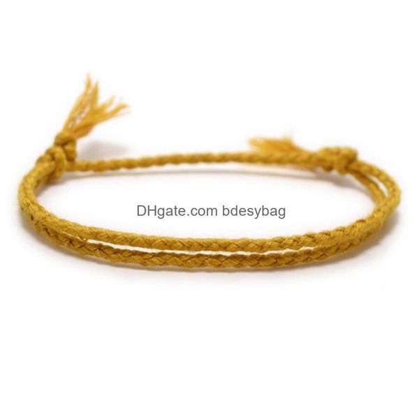 Charme pulseiras colorf artesanal tecido trançado corda de algodão amizade para mulheres homens amante decoração jóias entrega gota dh60n