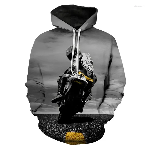 Hoodies masculinos 2024 primavera e outono feminino hip hop 3d hoodie motocicleta lazer ao ar livre manga longa moletom rua moda f