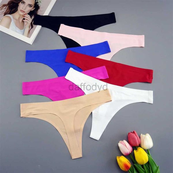 Höschen Damen Damenhöschen 7 Stück Pack Nahtlose Eisseide Frauen Tanga Sport Damen Unsichtbare Feste Gstring Unterwäsche Mädchen Höschen Europa Größe SXL 231031 ldd240311