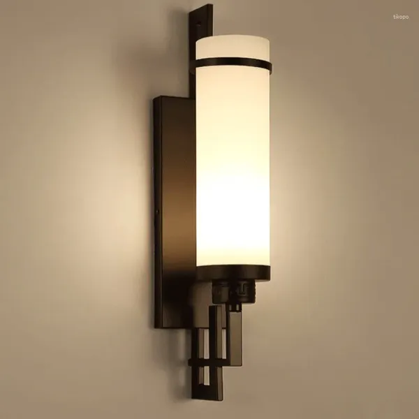 Lâmpada de parede estilo chinês luz 12w tricolor preto dourado luminária para corredor sala de estar tv fundo