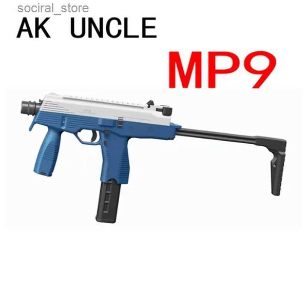 Gun Toys AK Uncle Wbb Le Hui MP9 Nylon Version Gel Ball Strahlwasserpistole Gel Ball Spielzeugpistole L240311