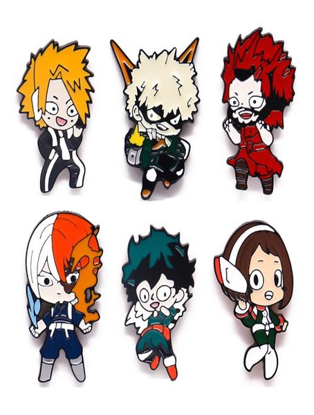 Alfinetes esmaltados de anime japonês Midoriya Izuku Broche de meu herói roupas lapela crachá alfinete de desenho animado presente para fãs amigo inteiro4884581