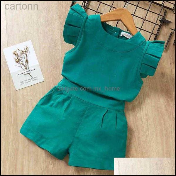 Kleidungssets Kleidungssets Baby Kinder Baby Mutterschaft Mädchen Sommer Stil Markenkleidung Kurzarm T-Shirt Hose Kleid Kinder Anzüge Drop Lieferung ldd240311