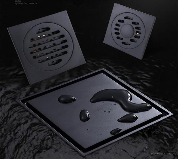 Scarichi a pavimento in ottone nero antico Scarico a pavimento per doccia Deodorante per bagno Scarico quadrato con griglia di copertura griglia 10 cm 10 cm2047127