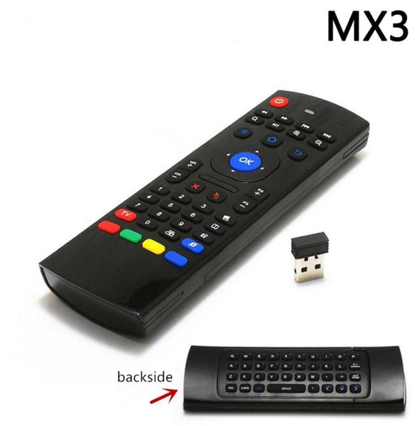 MX3 Air Mouse X8 Universal Smart Remote Control 24G RF Teclado sem fio para Android tv box H96 Max X96 mini6677131