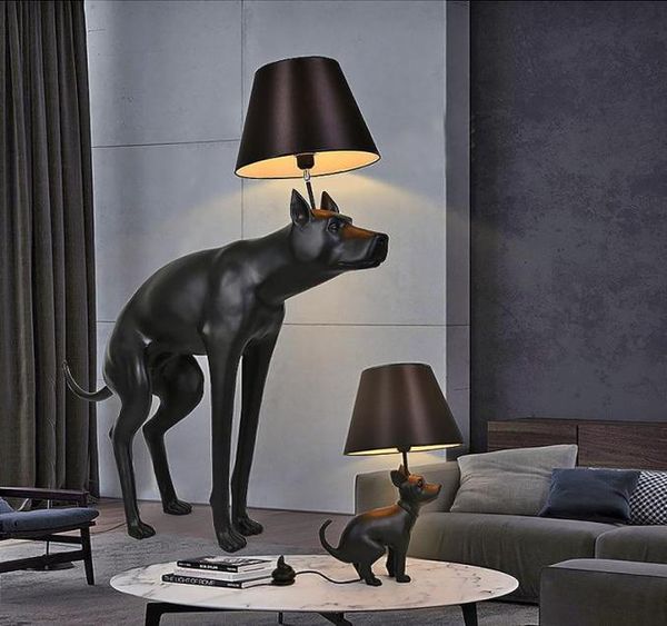 Lampade da terra Lampada Premium Nordic Soggiorno Camera da letto Studio Bambini039s Art Animal Black Dog Table5993494