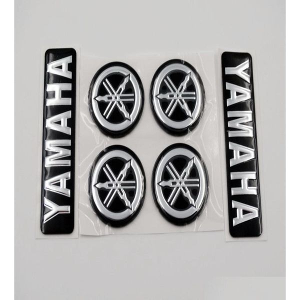 Motosiklet çıkartmaları Black Sier 3D Emblem Çıkartma 7cm artı tüm Yamaha Modelleri için Tuning Fork 3cm Motosikletler Custom1660969 Bırak Teslimat Otfty